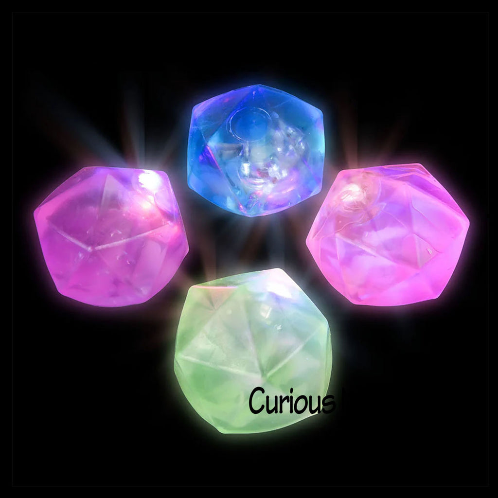 Sugar Light Up Polyhedron Diamond Shaped Ball - Glow in the Dark Thick Glue/Gel Syrup Molasses Stretch Ball - Ultra Squishy and Moldable Slow Rise Relaxing Sensory Fidget Stress Toy