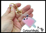 Popsicle Clip with Glitter Liquid Inside - Moving Water - Sensory, Stress, Fidget Toy Bag Decoration