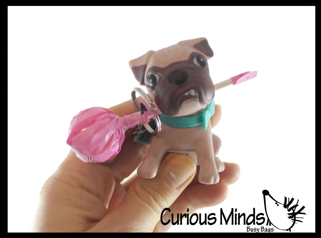 Lollipup Dog Keychain with Sucker Lollipop - Cute Valentines Day Treat