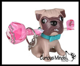 Lollipup Dog Keychain with Sucker Lollipop - Cute Valentines Day Treat