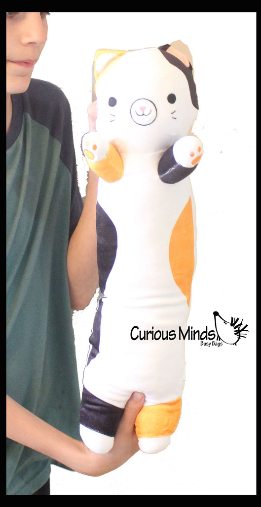 Cat Cute 20" Large Long Skinny Plush Stuffed Animals Body Pillow - Adorable Soft and Cuddly Mini Animal Plushie Plushy
