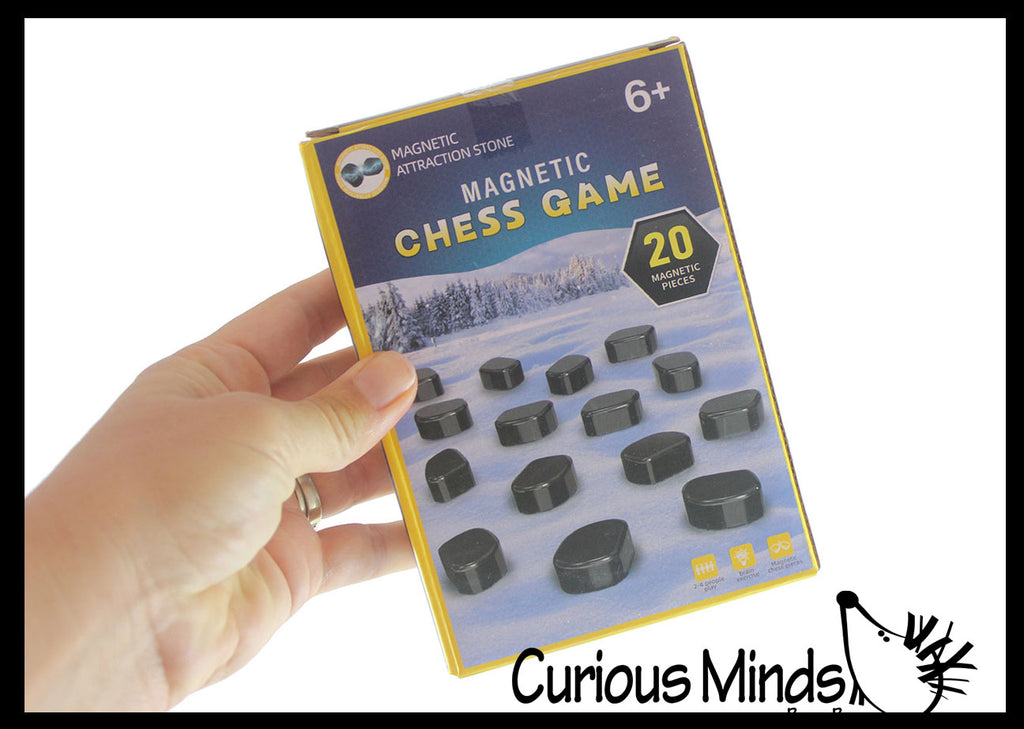Magnetic Chess Game Set of 20 Hematite Magnetic Rocks - Rattlesnake Egg Buzz Noise-Making Toy - Singing Clanking Strong Magnet Noisemaker - Novelty Toy - Science Game