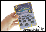 Magnetic Chess Game Set of 20 Hematite Magnetic Rocks - Rattlesnake Egg Buzz Noise-Making Toy - Singing Clanking Strong Magnet Noisemaker - Novelty Toy - Science Game