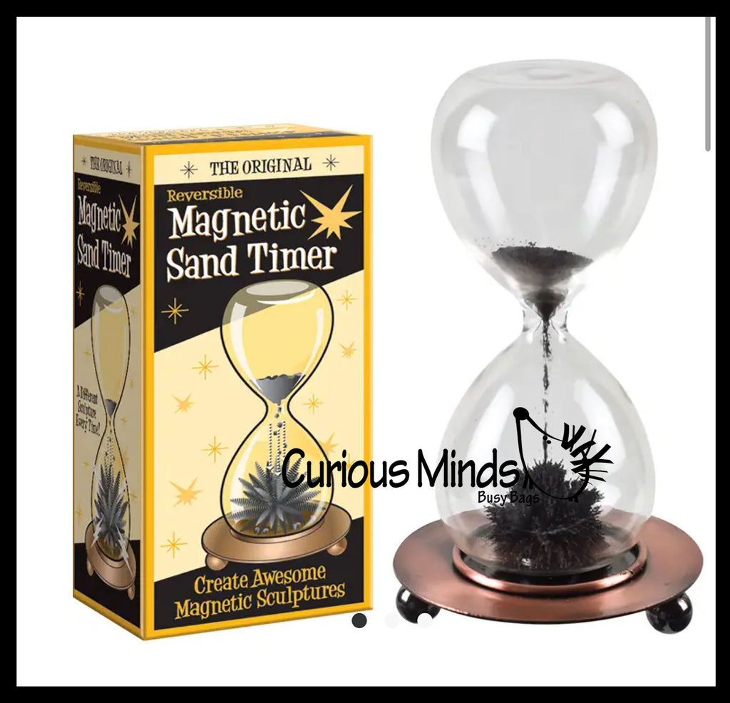 Magnetic Sand Timer - Calm Down Jar - Soothing and Calming Motion - Liquid Timer Sensory Office Toy - Visual Stimulation Sculpture