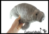 Plush Manatee Sea Cow Soft Stuffed Animal - Cute Adorable Plushie