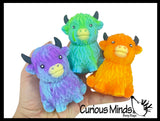 NEW - Marshmallow Highland Cow Animal Stress Balls - Ultra Soft Kneadable Fidget Squish Balls - Amazingly Soft