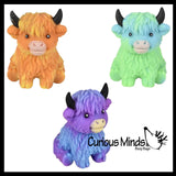 NEW - Marshmallow Highland Cow Animal Stress Balls - Ultra Soft Kneadable Fidget Squish Balls - Amazingly Soft