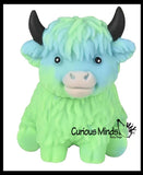 NEW - Marshmallow Highland Cow Animal Stress Balls - Ultra Soft Kneadable Fidget Squish Balls - Amazingly Soft