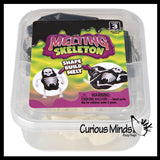 Melting Skeleton Putty Slime - Black Slime with Skeleton Bone Body Parts - Halloween Party Favor Spooky