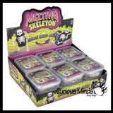 Melting Skeleton Putty Slime - Black Slime with Skeleton Bone Body Parts - Halloween Party Favor Spooky