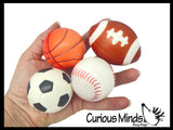 Sports Micro Slow Rise Squishy Toys - Memory Foam Party Favors, Prizes, OT Basketball Football Baseball Soccer