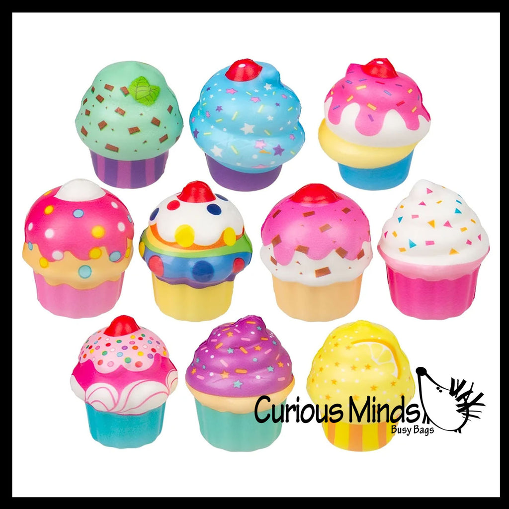 Cute Cupcake Micro Slow Rise Squishy Treat Toys - Memory Foam Party Favors, Prizes, OT
