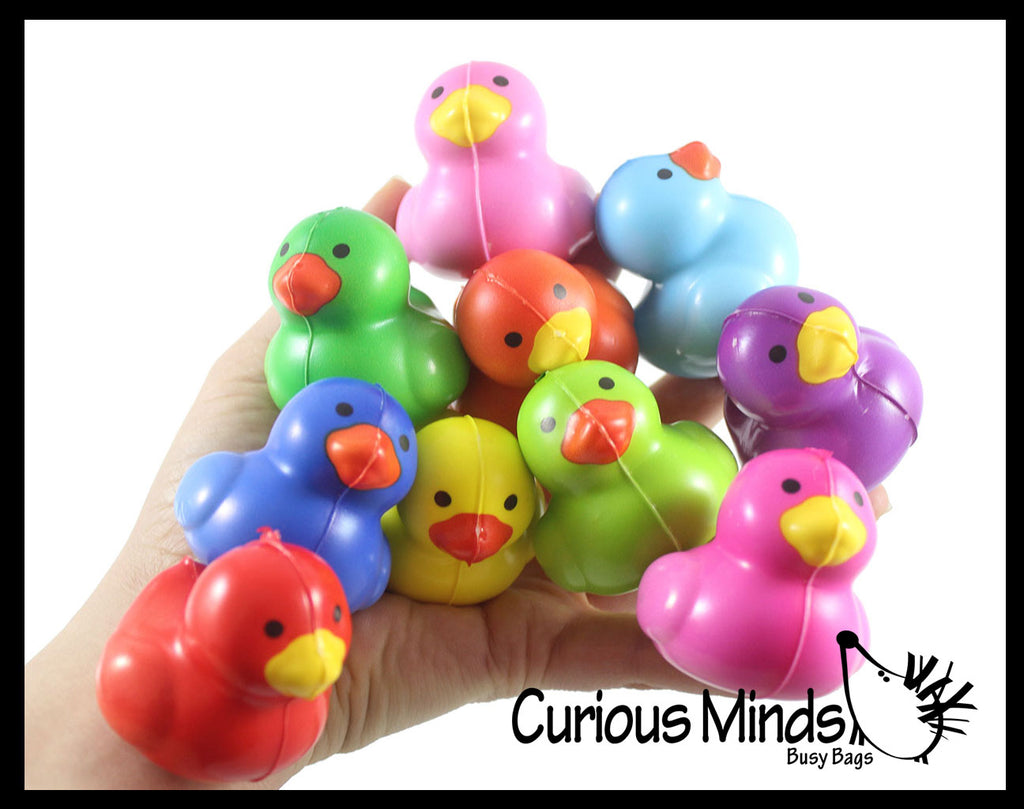 Cute Duck Micro Slow Rise Squishy Toys - Memory Foam Party Favors, Prizes, OT Rubber Duckie