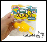 Small Doh Filled Yellow Laying Down Goose Ducky - Squeezy Duck Shaped Stress Squishy Ball