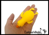 Small Doh Filled Yellow Laying Down Goose Ducky - Squeezy Duck Shaped Stress Squishy Ball