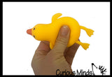 Small Doh Filled Yellow Laying Down Goose Ducky - Squeezy Duck Shaped Stress Squishy Ball