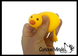 Small Doh Filled Yellow Laying Down Goose Ducky - Squeezy Duck Shaped Stress Squishy Ball