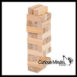 MINI Wood Topple Towers Game - Stacking Blocks Challenge  - Desktop Table Novelty Game