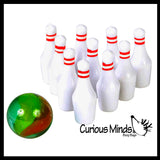 NEW - Mini Bowling Game - Marble and Pins - Tabletop Small Replica Novelty Toy Party Favor
