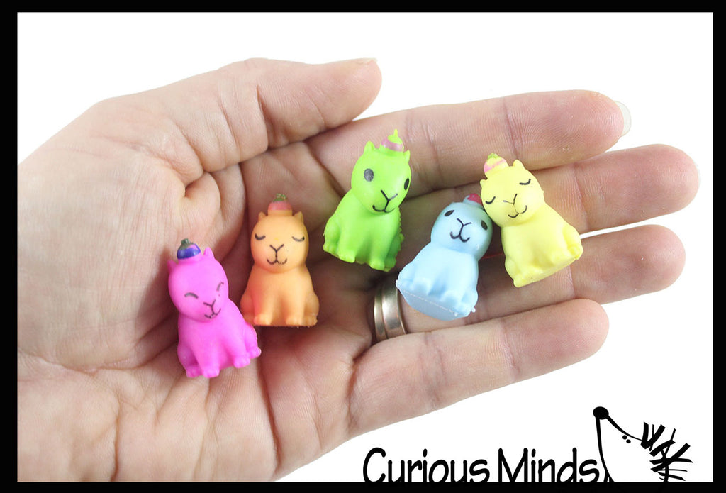 Colorful Tiny Capybara Figurines - Mini Toys - Small Novelty Prize Toy - Party Favors - Gift Rodent Collectible