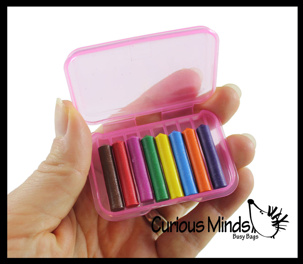Mini Crayon Case with 8 Crayons - Tiny Cute Art Supply Kids Arts and Crafts