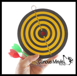 NEW - Mini Dart Board - Small Office Dart Game with Darts - Double Sided Game