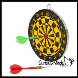 NEW - Mini Dart Board - Small Office Dart Game with Darts - Double Sided Game