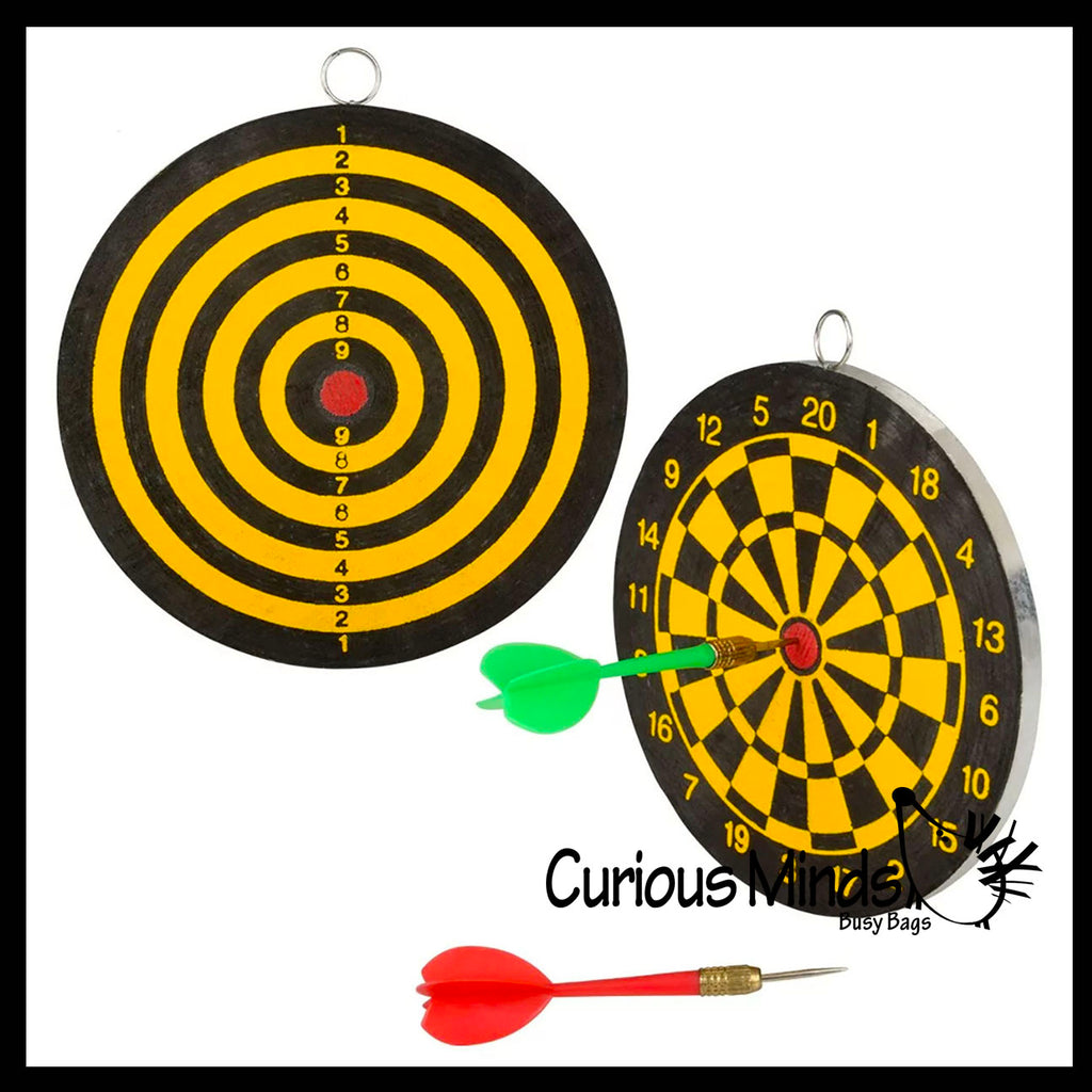 NEW - Mini Dart Board - Small Office Dart Game with Darts - Double Sided Game