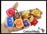 Cute Food Pair Bubble Popper Fidget Keychains - Go Together, Best Friends