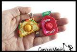 Cute Food Pair Bubble Popper Fidget Keychains - Go Together, Best Friends