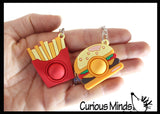 Cute Food Pair Bubble Popper Fidget Keychains - Go Together, Best Friends