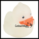 Tiny 1.5" Glow in the Dark Rubber Ducks - Rubber Duckies - Cute Novelty Prize Reward Giveaway
