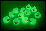 Tiny 1.5" Glow in the Dark Rubber Ducks - Rubber Duckies - Cute Novelty Prize Reward Giveaway