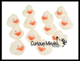 Tiny 1.5" Glow in the Dark Rubber Ducks - Rubber Duckies - Cute Novelty Prize Reward Giveaway