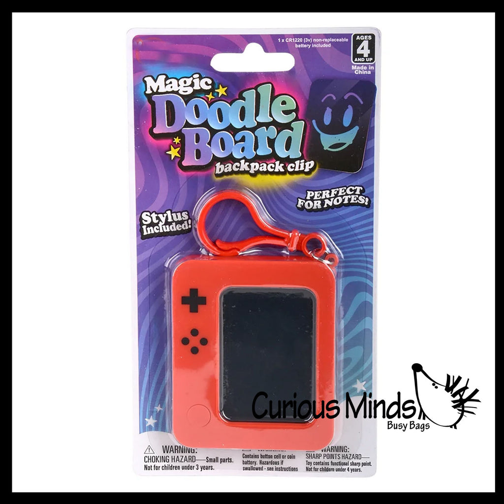 Mini Clip On LCD Writing Drawing Tablet Doodle Board - Press Button to Erase Keychain
