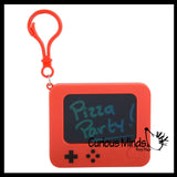 Mini Clip On LCD Writing Drawing Tablet Doodle Board - Press Button to Erase Keychain