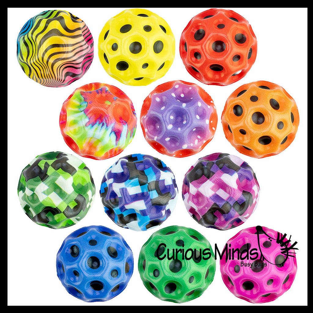 Super High Bounce Ball with Crater Dimples 2" - Makes Loud Pop -  Bouncy Balls -  Bouncing Ball Party Favor Outdoor Play Novelty Toy