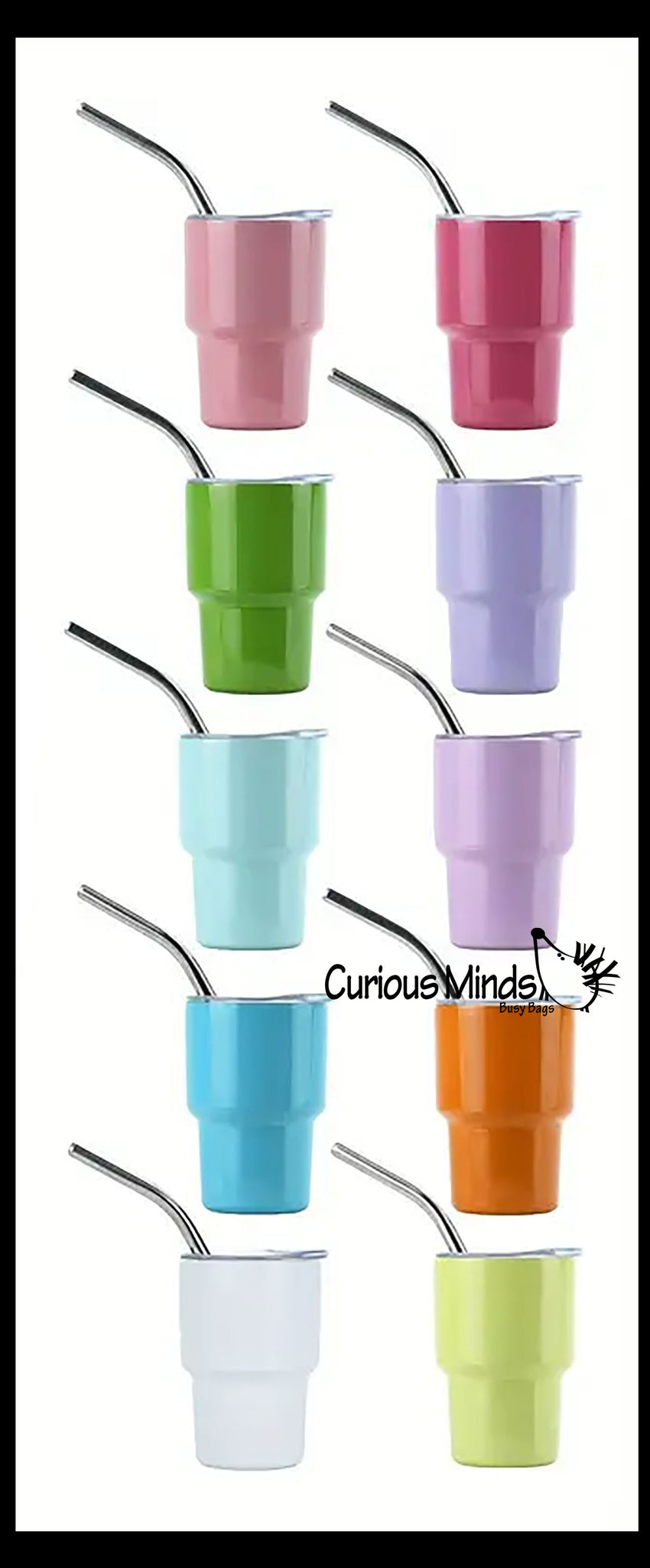 2oz Mini Double Wall Shot Tumblers with Lid and Metal Straw | ES Vinyl 2oz Mini Double Wall Shot Tumblers with Lid and Metal Straw | ES Vinyl