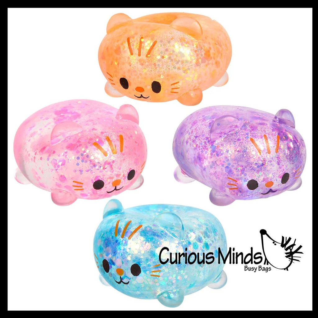 Mini Sugar Cat Ball - Thick Glue/Gel Stretch Ball - Ultra Squishy and Moldable Slow Rise Relaxing Sensory Fidget Stress Toy