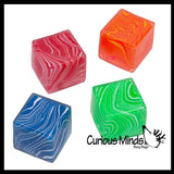 Swirl 1.5" Marbled Sugar Ice Cube Ball - Thick Glue/Gel Syrup Molasses Stretch Ball - Ultra Squishy and Moldable Slow Rise Relaxing Sensory Fidget Stress Toy Square Ice