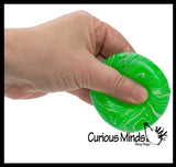 Swirl 1.5" Marbled Sugar Ice Cube Ball - Thick Glue/Gel Syrup Molasses Stretch Ball - Ultra Squishy and Moldable Slow Rise Relaxing Sensory Fidget Stress Toy Square Ice