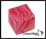 Swirl 1.5" Marbled Sugar Ice Cube Ball - Thick Glue/Gel Syrup Molasses Stretch Ball - Ultra Squishy and Moldable Slow Rise Relaxing Sensory Fidget Stress Toy Square Ice