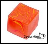 Swirl 1.5" Marbled Sugar Ice Cube Ball - Thick Glue/Gel Syrup Molasses Stretch Ball - Ultra Squishy and Moldable Slow Rise Relaxing Sensory Fidget Stress Toy Square Ice