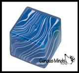 Swirl 1.5" Marbled Sugar Ice Cube Ball - Thick Glue/Gel Syrup Molasses Stretch Ball - Ultra Squishy and Moldable Slow Rise Relaxing Sensory Fidget Stress Toy Square Ice
