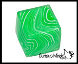 Swirl 1.5" Marbled Sugar Ice Cube Ball - Thick Glue/Gel Syrup Molasses Stretch Ball - Ultra Squishy and Moldable Slow Rise Relaxing Sensory Fidget Stress Toy Square Ice