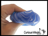Swirl 1.5" Marbled Sugar Ice Cube Ball - Thick Glue/Gel Syrup Molasses Stretch Ball - Ultra Squishy and Moldable Slow Rise Relaxing Sensory Fidget Stress Toy Square Ice