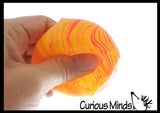 Swirl 1.5" Marbled Sugar Ice Cube Ball - Thick Glue/Gel Syrup Molasses Stretch Ball - Ultra Squishy and Moldable Slow Rise Relaxing Sensory Fidget Stress Toy Square Ice