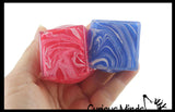 Swirl 1.5" Marbled Sugar Ice Cube Ball - Thick Glue/Gel Syrup Molasses Stretch Ball - Ultra Squishy and Moldable Slow Rise Relaxing Sensory Fidget Stress Toy Square Ice
