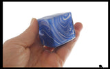 Swirl 1.5" Marbled Sugar Ice Cube Ball - Thick Glue/Gel Syrup Molasses Stretch Ball - Ultra Squishy and Moldable Slow Rise Relaxing Sensory Fidget Stress Toy Square Ice