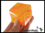 Swirl 1.5" Marbled Sugar Ice Cube Ball - Thick Glue/Gel Syrup Molasses Stretch Ball - Ultra Squishy and Moldable Slow Rise Relaxing Sensory Fidget Stress Toy Square Ice